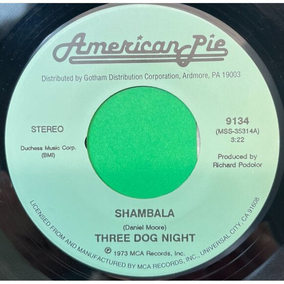 Three Dog Night Shambala / Eli's Coming 45 Vinyl 70s Classic Rock - Picture 1 of 6